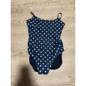 Old Navy Blue White Star Print One Piece Swimsuit Forth of July size Medium‎